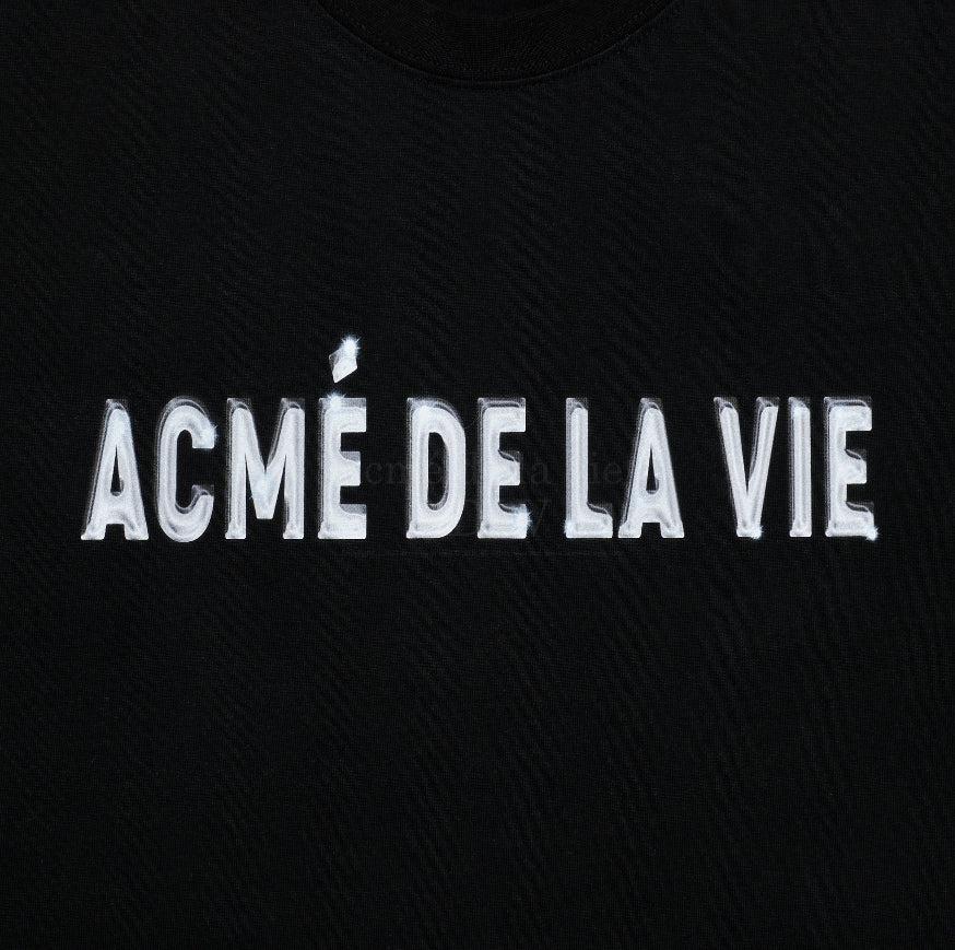 アクメドラビ(acme' de la vie) 3D CHROME LOGO SHORT SLEEVE T-SHIRT BLACK