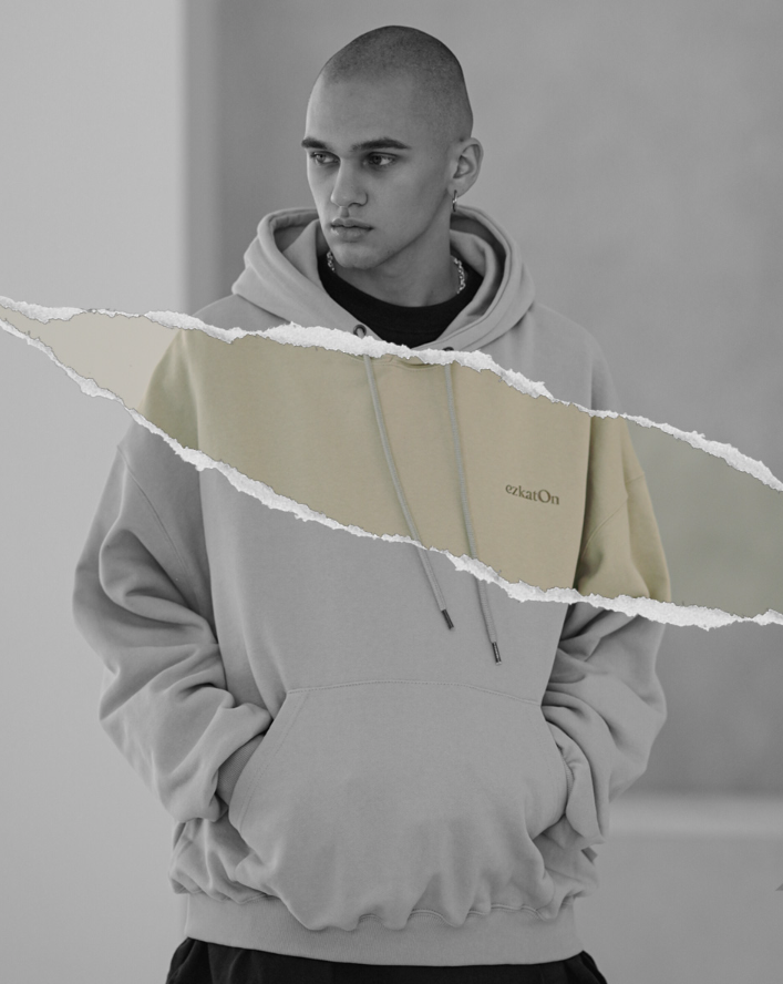 EZKATON (エズカートン) Union Hood Gray Beige KMHD6617