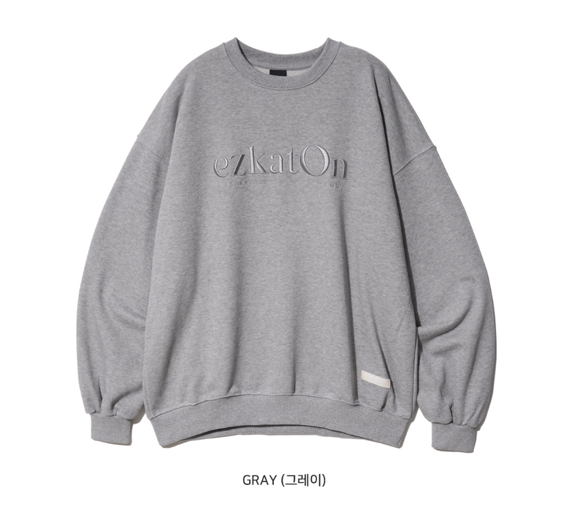 EZKATON (エズカートン) Satin Logo Sweatshirt Gray JJMT6612