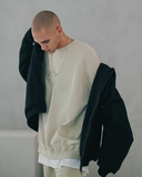 EZKATON (エズカートン) Satin Logo Sweatshirt Gray Beige JJMT6612