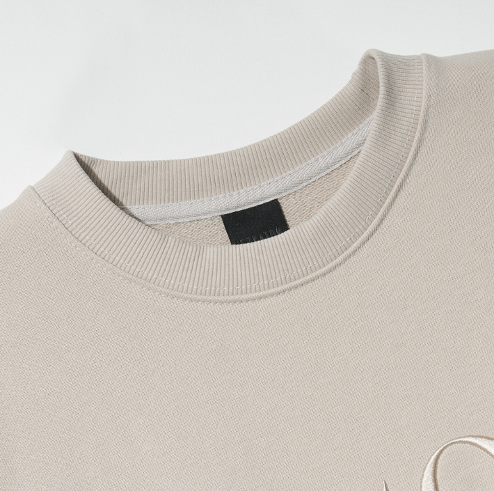 EZKATON (エズカートン) Satin Logo Sweatshirt Gray Beige JJMT6612
