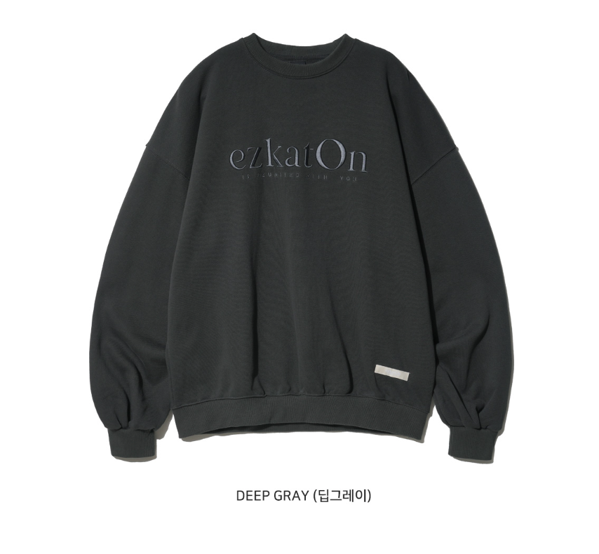 EZKATON (エズカートン) Satin Logo Sweatshirt Deep Gray JJMT6612