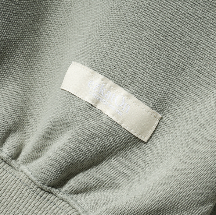 EZKATON (エズカートン) Satin Logo Sweatshirt Smoke Green JJMT6612