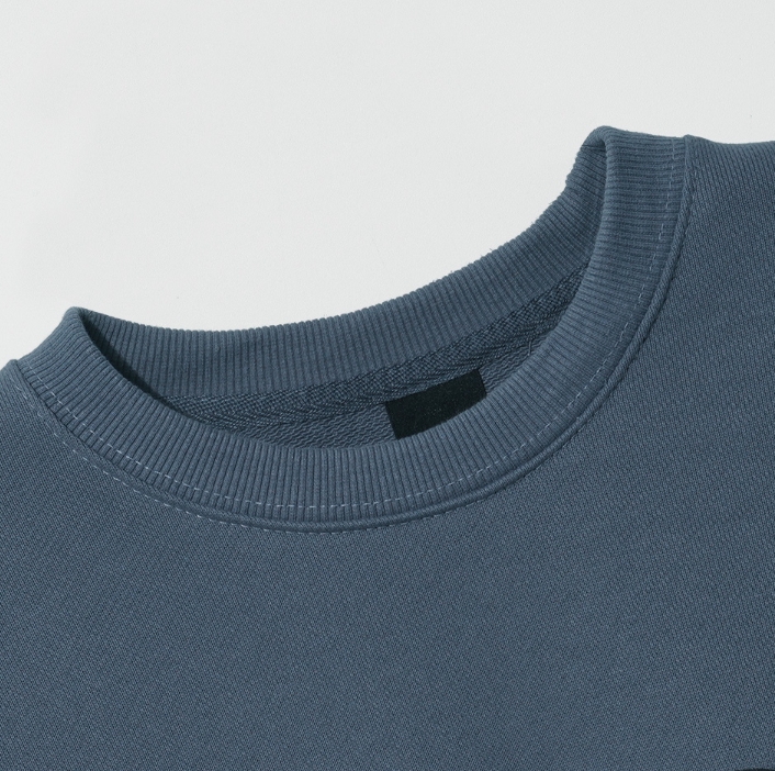 EZKATON (エズカートン) Satin Logo Sweatshirt Blue Gray JJMT6612