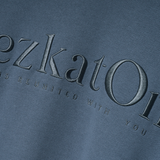 EZKATON (エズカートン) Satin Logo Sweatshirt Blue Gray JJMT6612
