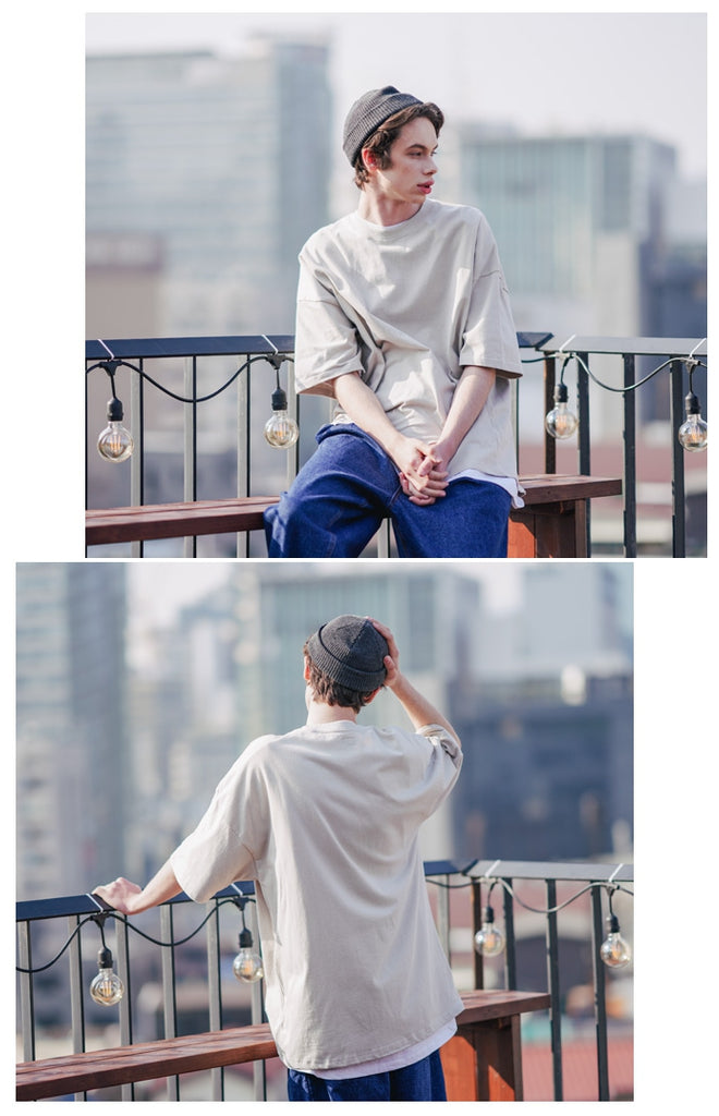 UNDERBASE(アンダーベース) Single overfit short-sleeve light gray ISST9052
