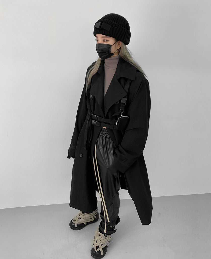 トレンディウビ(Trendywoobi) Tr Black strap trenchcoat ver.2