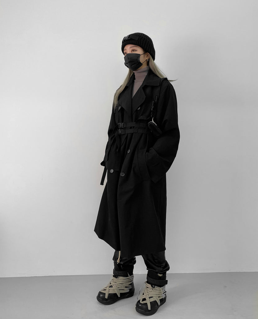 トレンディウビ(Trendywoobi) Tr Black strap trenchcoat ver.2