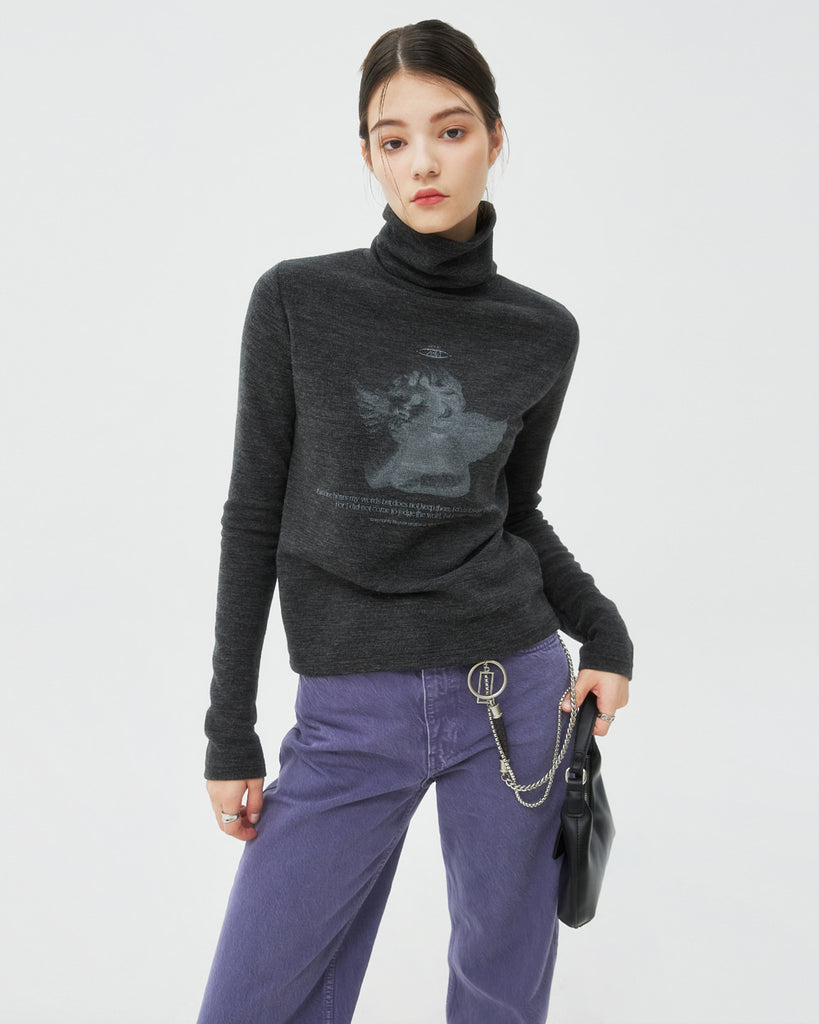 NCOVER(エンカバー)PLASTER CAST TURTLENECK KNIT-BLACK