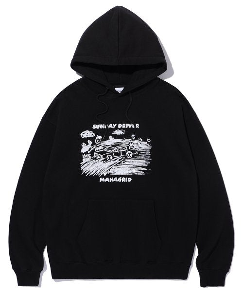 mahagrid (マハグリッド)    SUNDAY DRIVER HOODIE BLACK(MG2CFMM412A)