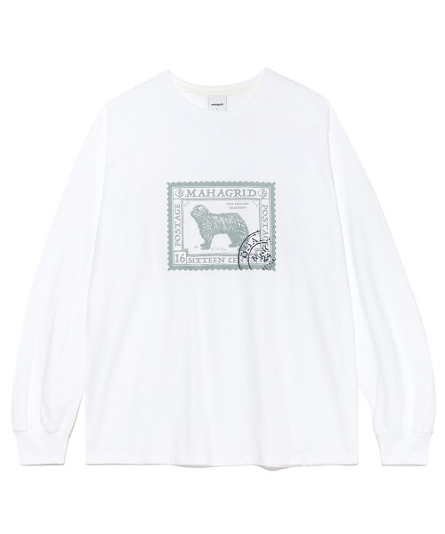 mahagrid (マハグリッド)    SHEEPDOG STAMP LS TEE WHITE(MG2CFMT569A)