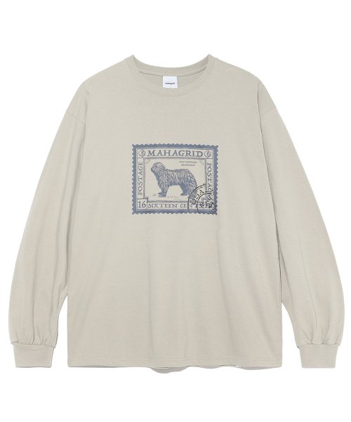 mahagrid (マハグリッド)    SHEEPDOG STAMP LS TEE BEIGE(MG2CFMT569A)