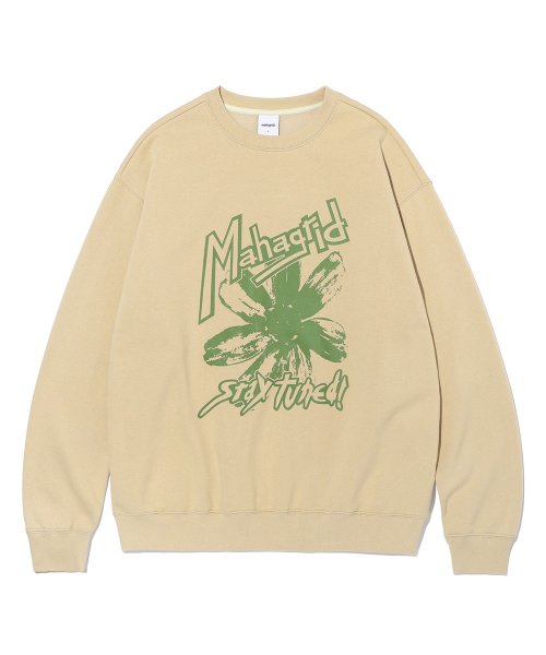 mahagrid (マハグリッド)    FLOWER PRINT SWEATSHIRT BEIGE(MG2CFMM445A)