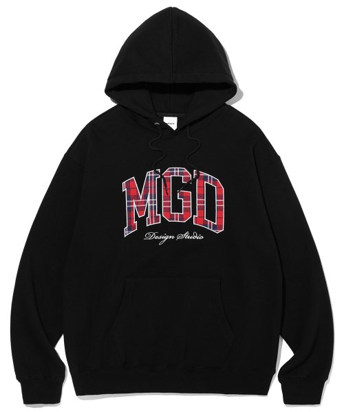 mahagrid (マハグリッド)    CHECK MGD COLLEGE HOODIE BLACK(MG2CFMM417A)