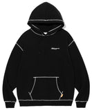 mahagrid (マハグリッド)     CONTRAST STITCH HOODIE BLACK(MG2CFMM427A)