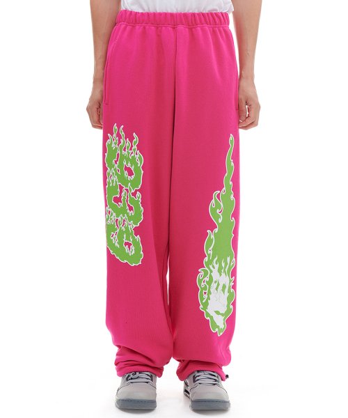 ARCHIVE BOLD (アーカイブボールド) BURNING SWEAT PANTS (CHERRY PINK)