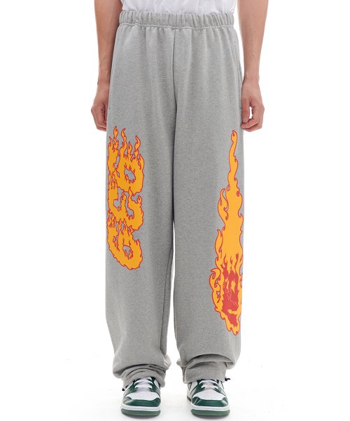 ARCHIVE BOLD (アーカイブボールド) BURNING SWEAT PANTS (GRAY)