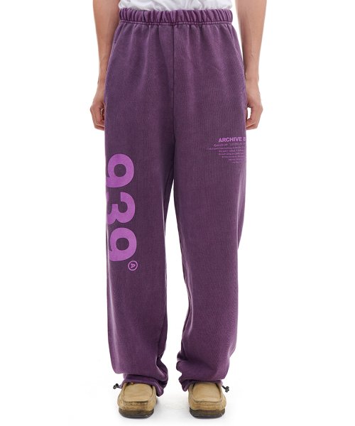 ARCHIVE BOLD (アーカイブボールド) 939 LOGO DYED SWEATPANTS (PURPLE)