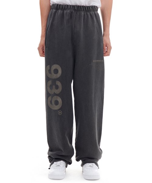 ARCHIVE BOLD (アーカイブボールド) 939 LOGO DYED SWEAT PANTS (CHARCOAL)