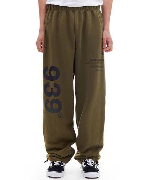ARCHIVE BOLD (アーカイブボールド) 939 LOGO SWEAT PANTS (OLIVE)