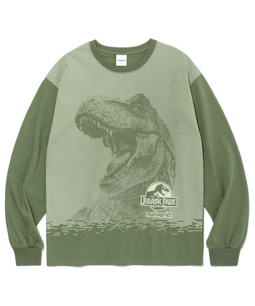 mahagrid (マハグリッド)     T-REX MGD MOSAIC LS TEE KHAKI(MG2CFMT552D)