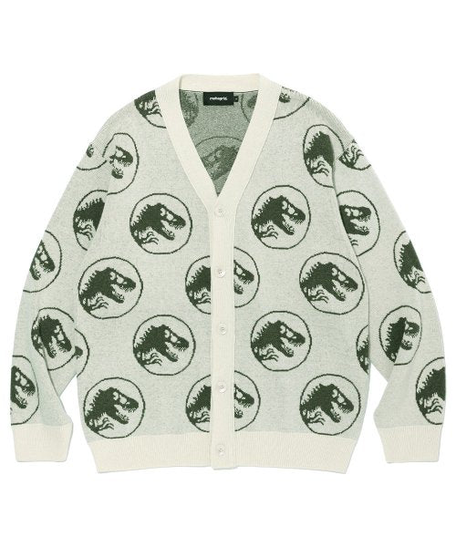 mahagrid (マハグリッド)     JURASSIC LOGO INTARSIA CARDIGAN IVORY(MG2CFMK690D)