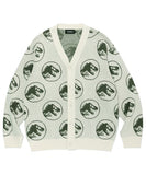 mahagrid (マハグリッド)     JURASSIC LOGO INTARSIA CARDIGAN IVORY(MG2CFMK690D)