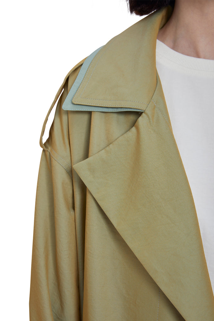 レイブレス(LABELESS) GREEN UPSIDE DOWN LONG COAT