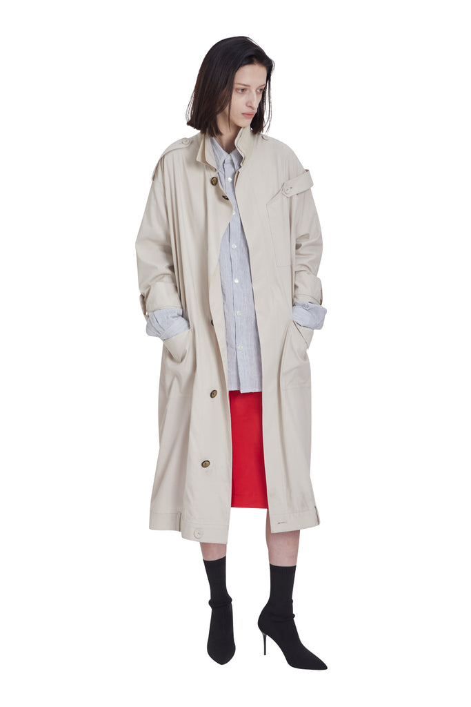 レイブレス(LABELESS) IVORY UPSIDE DOWN LONG COAT