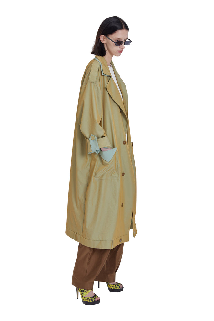 レイブレス(LABELESS) GREEN UPSIDE DOWN LONG COAT