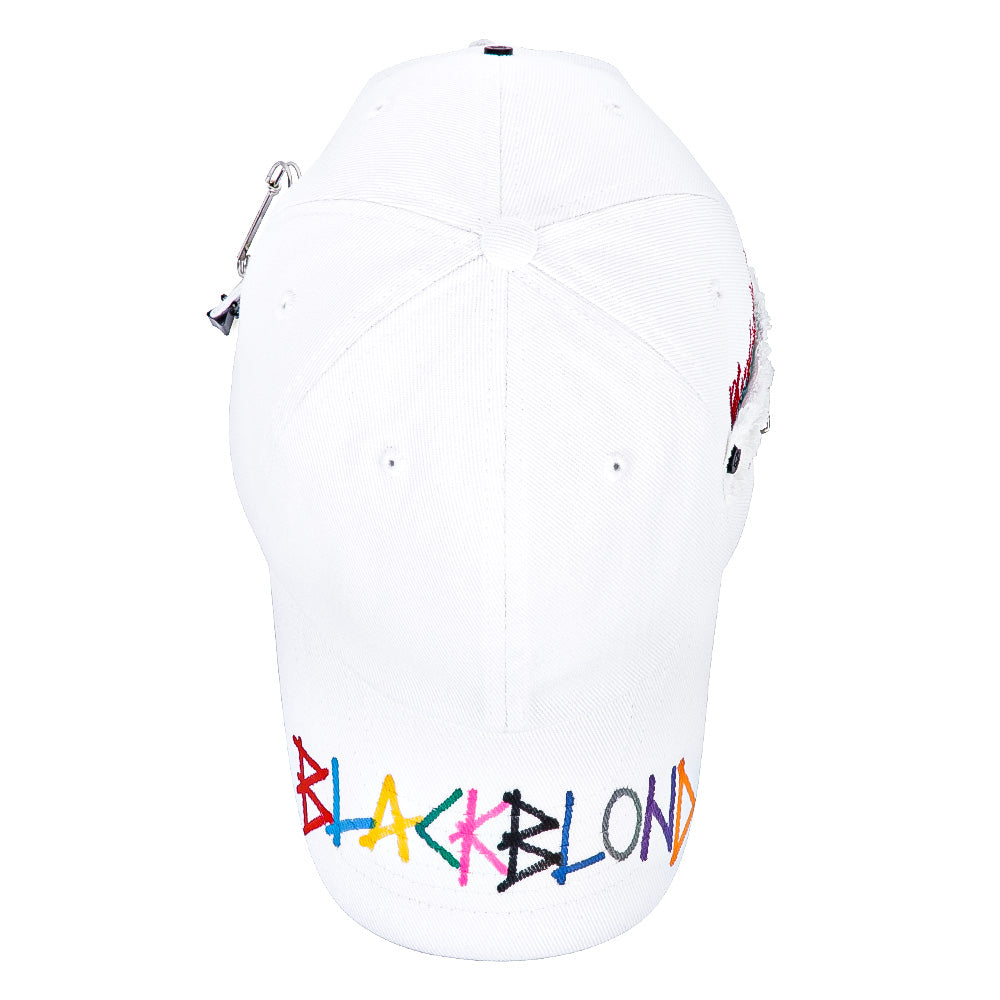 ブラックブロンド(BLACKBLOND) BBD Slogan Patch Rainbow Graffiti Logo Cap (White)