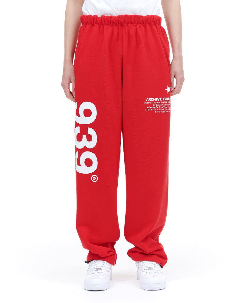 ARCHIVE BOLD (アーカイブボールド) 939 LOGO SWEAT PANTS (DEEP RED)