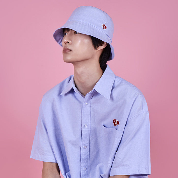 VARZAR(バザール) Heart Logo Oxford Over Fit Half Shirts (3color)