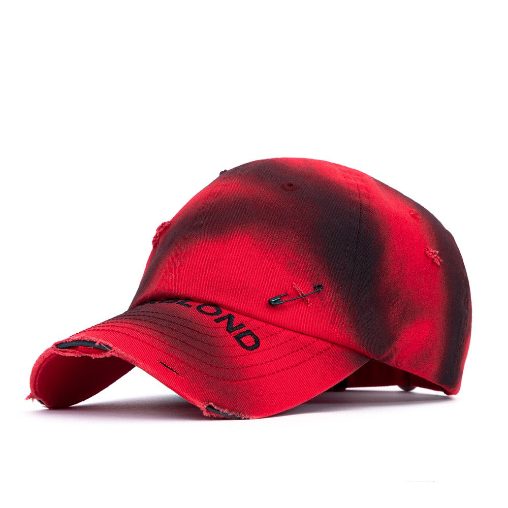 ブラックブロンド(BLACKBLOND) BBD Ripped Sprayed Custom Covered Logo Cap (Red)