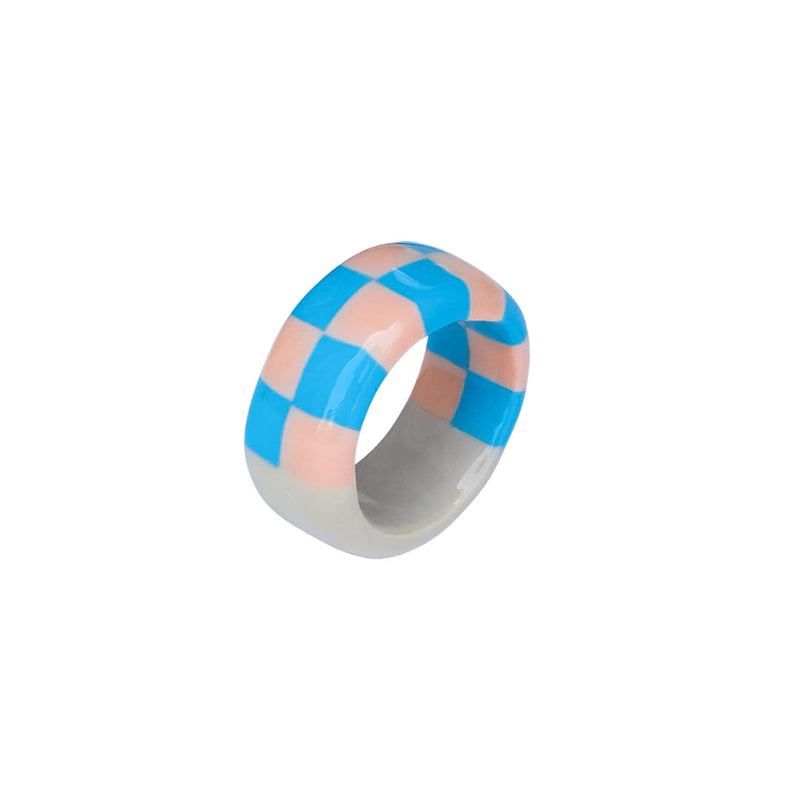 Nff(エヌエフエフ) 	 chess ring half_blue peach