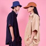VARZAR(バザール) Heart Logo Set Up Over Fit Half Work Shirts (2color)