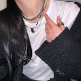 Nff(エヌエフエフ) 	 bead mix necklace_black