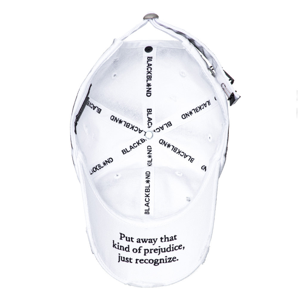 ブラックブロンド(BLACKBLOND) BBD Ripped Sprayed Custom Covered Logo Cap (White)
