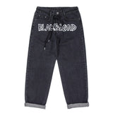 ブラックブロンド(BLACKBLOND) BBD Border Graffiti Smile Logo Denim Pants (Charcoal)