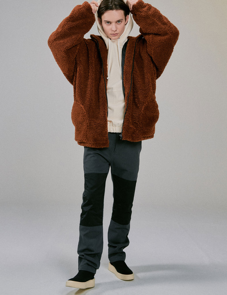 ディープリーク(DPRIQUE) OVERSIZED SHEARLING JACKET - BROWN