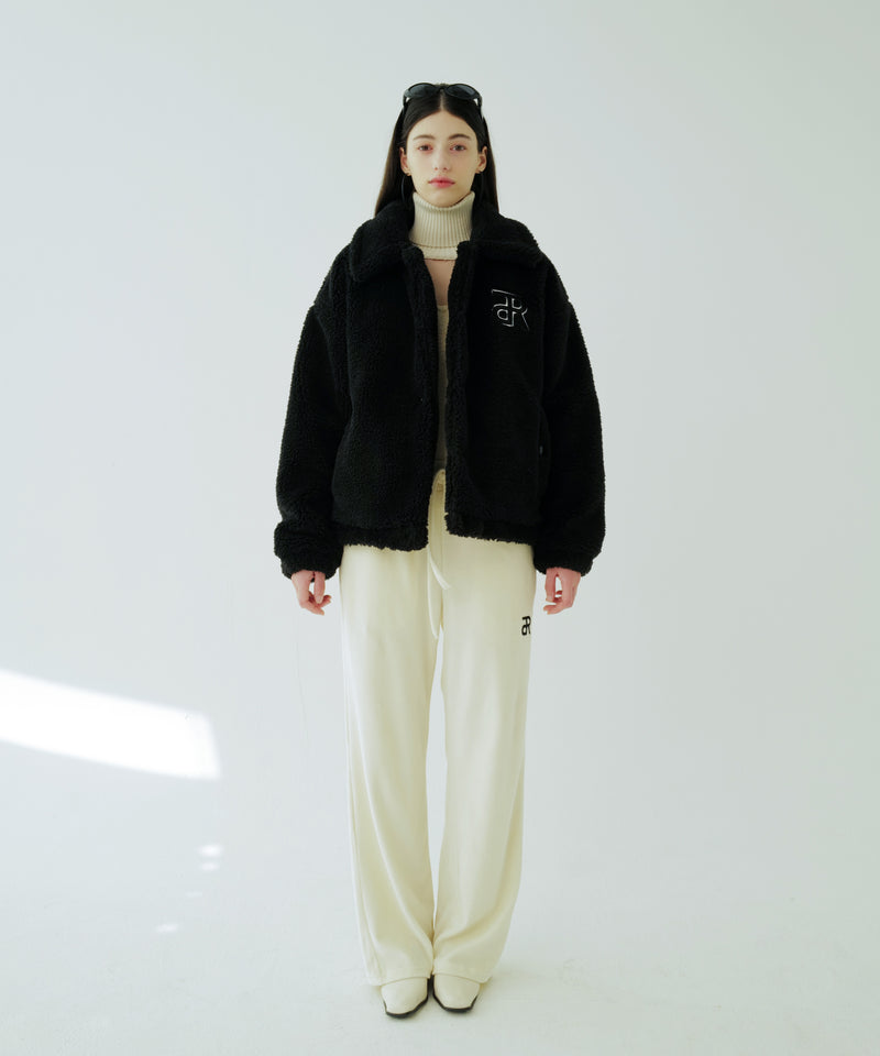 INPREP (インプレップ)EMBROIDERED LOGO FLEECE JACKET (BLACK)