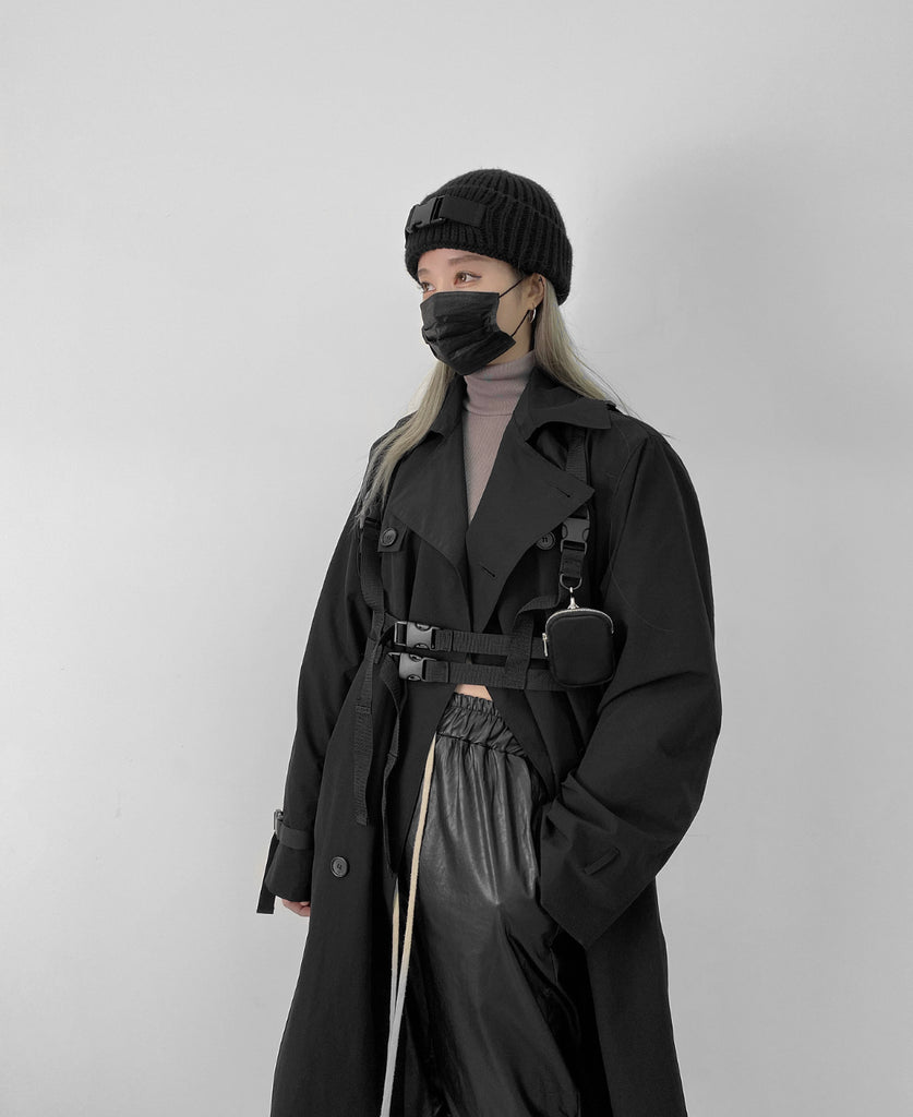 トレンディウビ(Trendywoobi) Tr Black strap trenchcoat ver.2