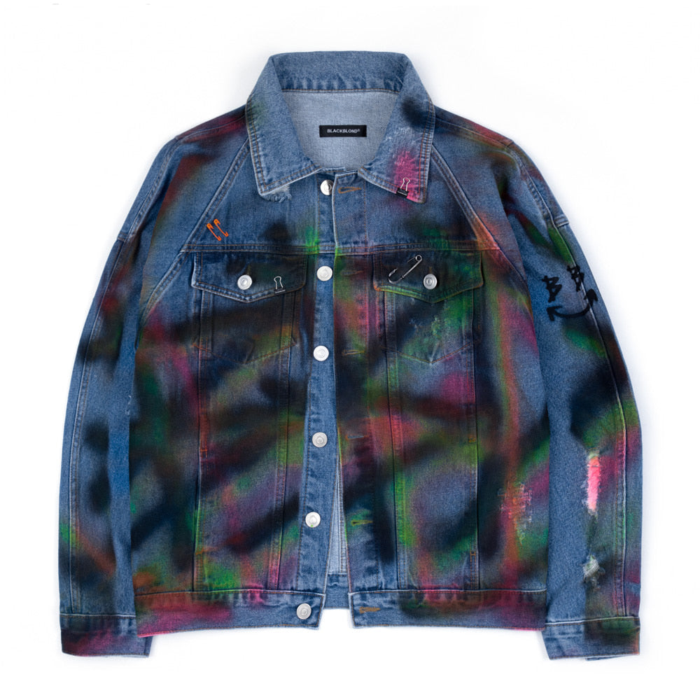 ブラックブロンド(BLACKBLOND) BBD Sprayed Custom Denim Jacket (Blue)
