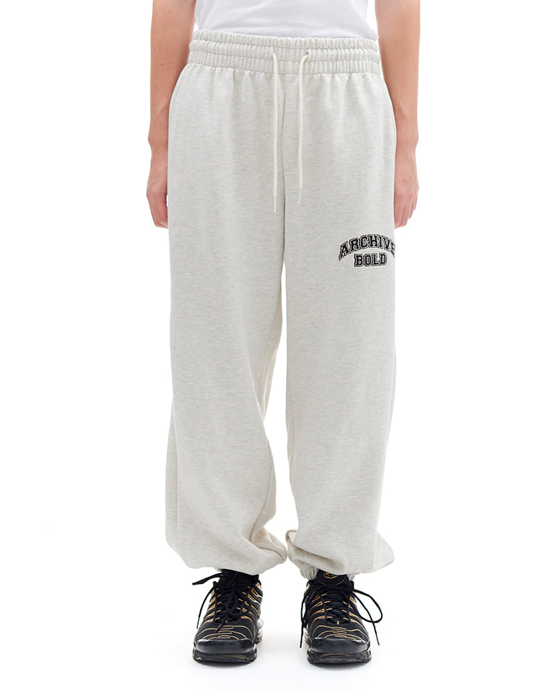 ARCHIVE BOLD (アーカイブボールド) ARCH LOGO SWEAT PANTS (OATMEAL)