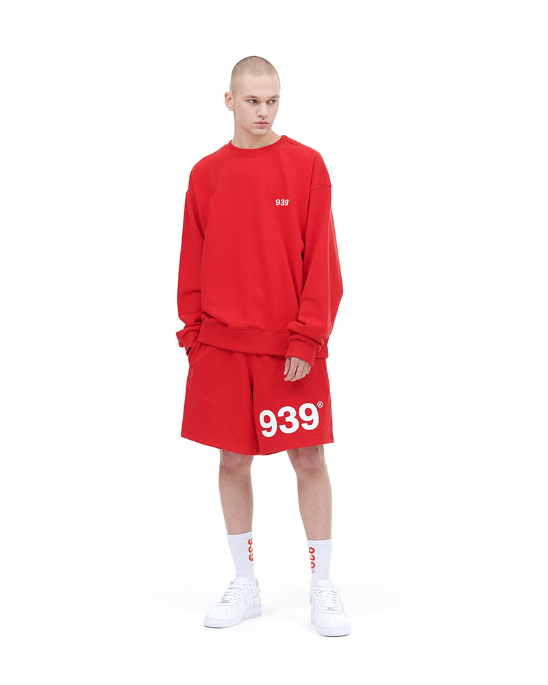 ARCHIVE BOLD (アーカイブボールド) 939 LOGO SWEAT SHORTS (DEEP RED)