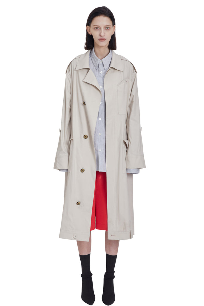 レイブレス(LABELESS) IVORY UPSIDE DOWN LONG COAT