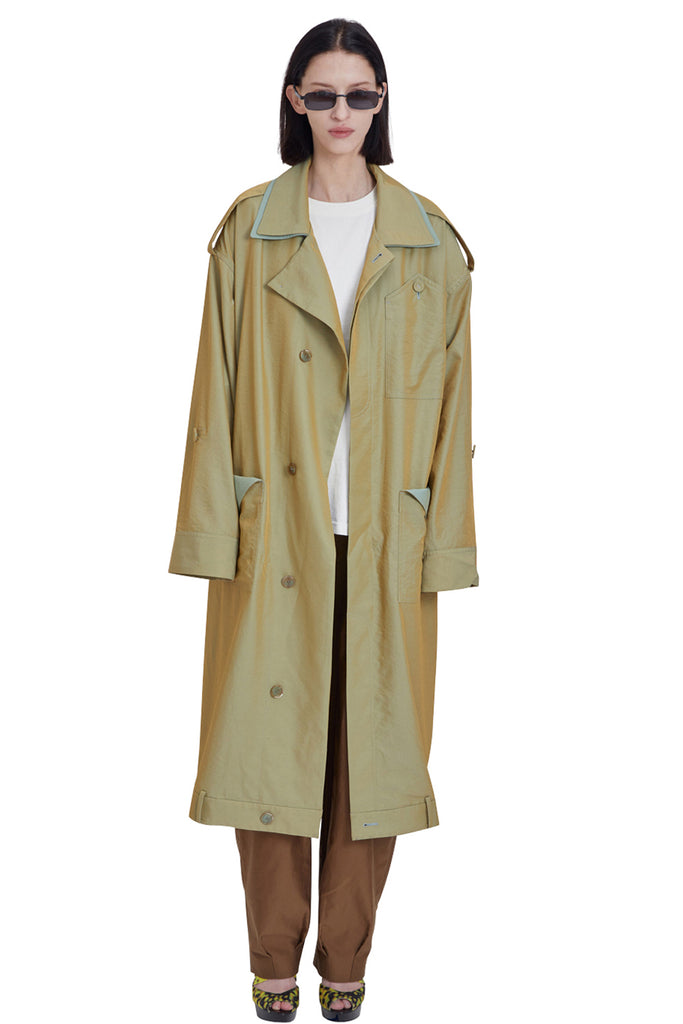 レイブレス(LABELESS) GREEN UPSIDE DOWN LONG COAT
