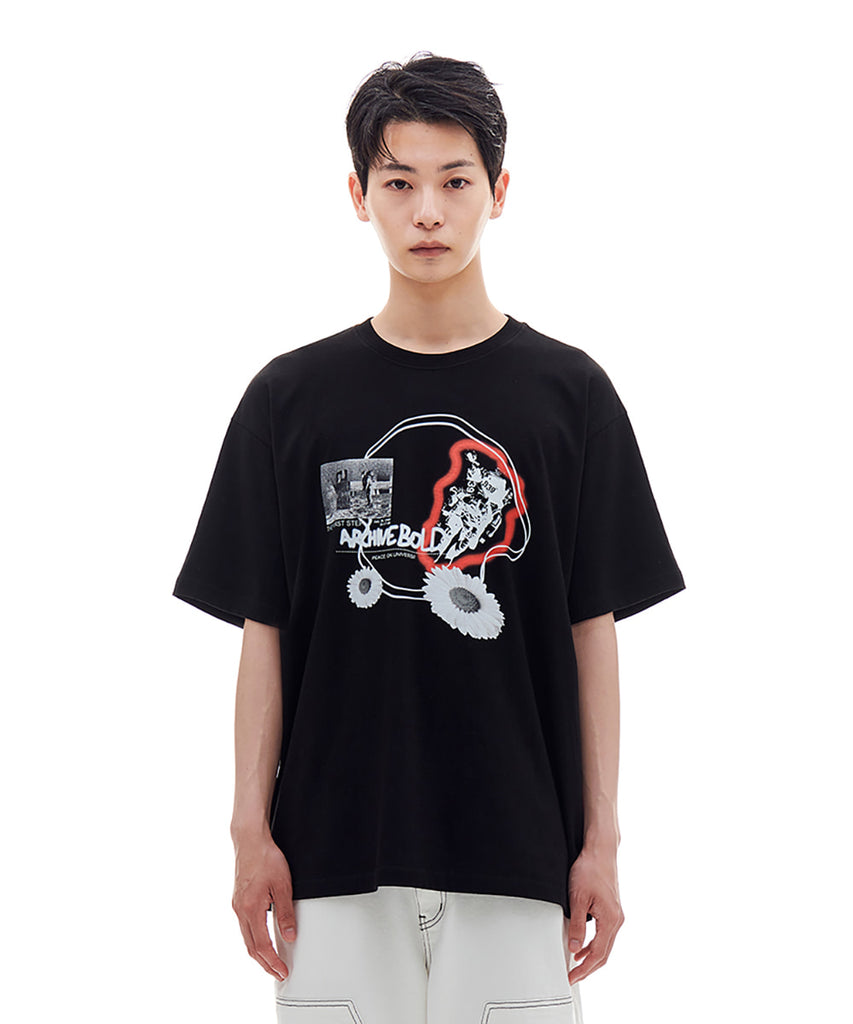 ARCHIVE BOLD (アーカイブボールド) SPACE DAISY T-SHIRTS (BLACK)
