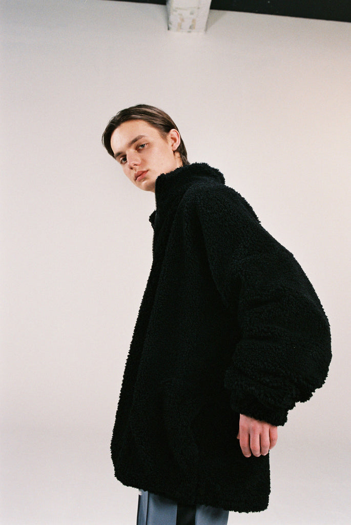 ディープリーク(DPRIQUE) OVERSIZED SHEARLING JACKET - BLACK