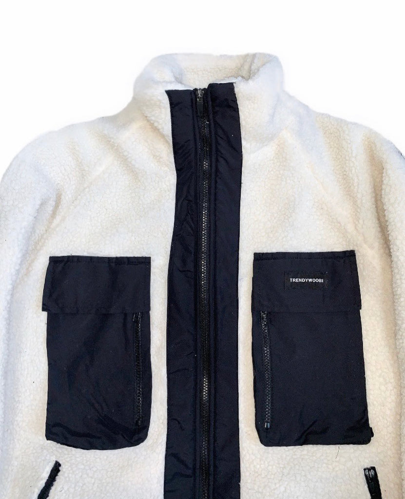 トレンディウビ(Trendywoobi) oversize fleece jacket Ivory